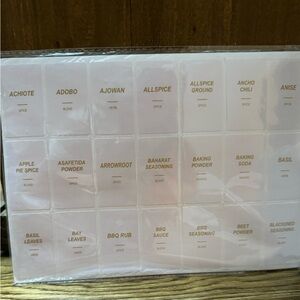 Transparent Spice Label Set for Kitchen Organization